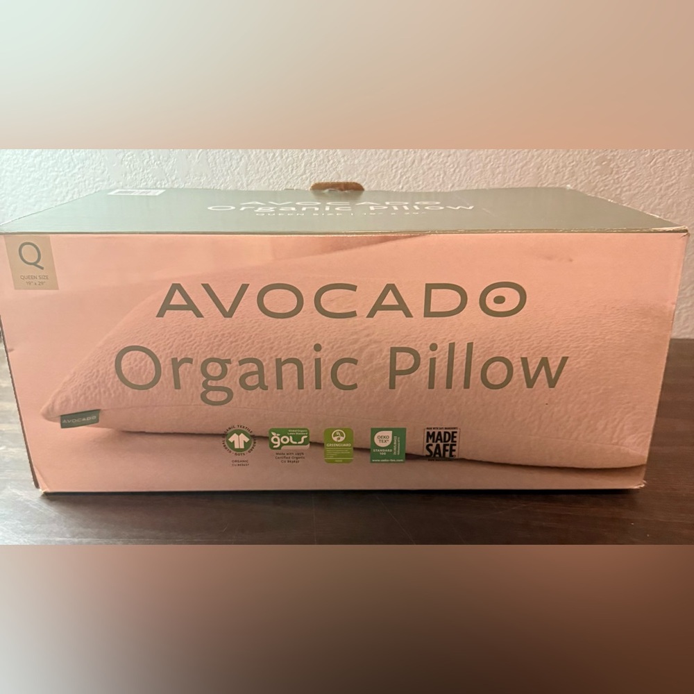 avocado Pink Organic Pillow - Queen